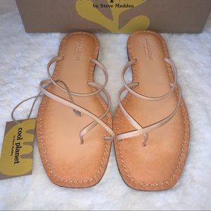 Steve Madden Tan Strappy Flat Sandals